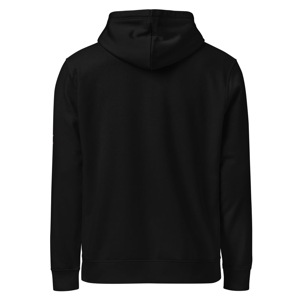 WOXWILD Signature Hoodie mit Neon-Label und Fuchs-Motiv, schwarz