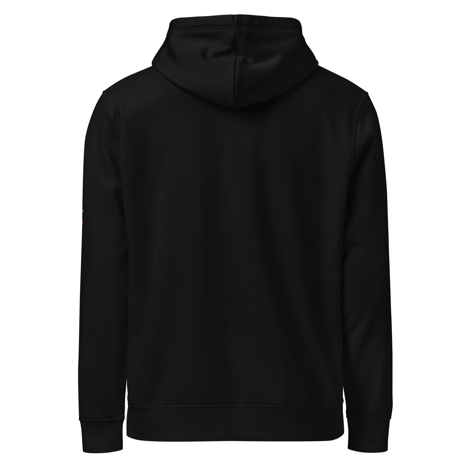 WOXWILD Signature Hoodie mit Neon-Label und Fuchs-Motiv, schwarz