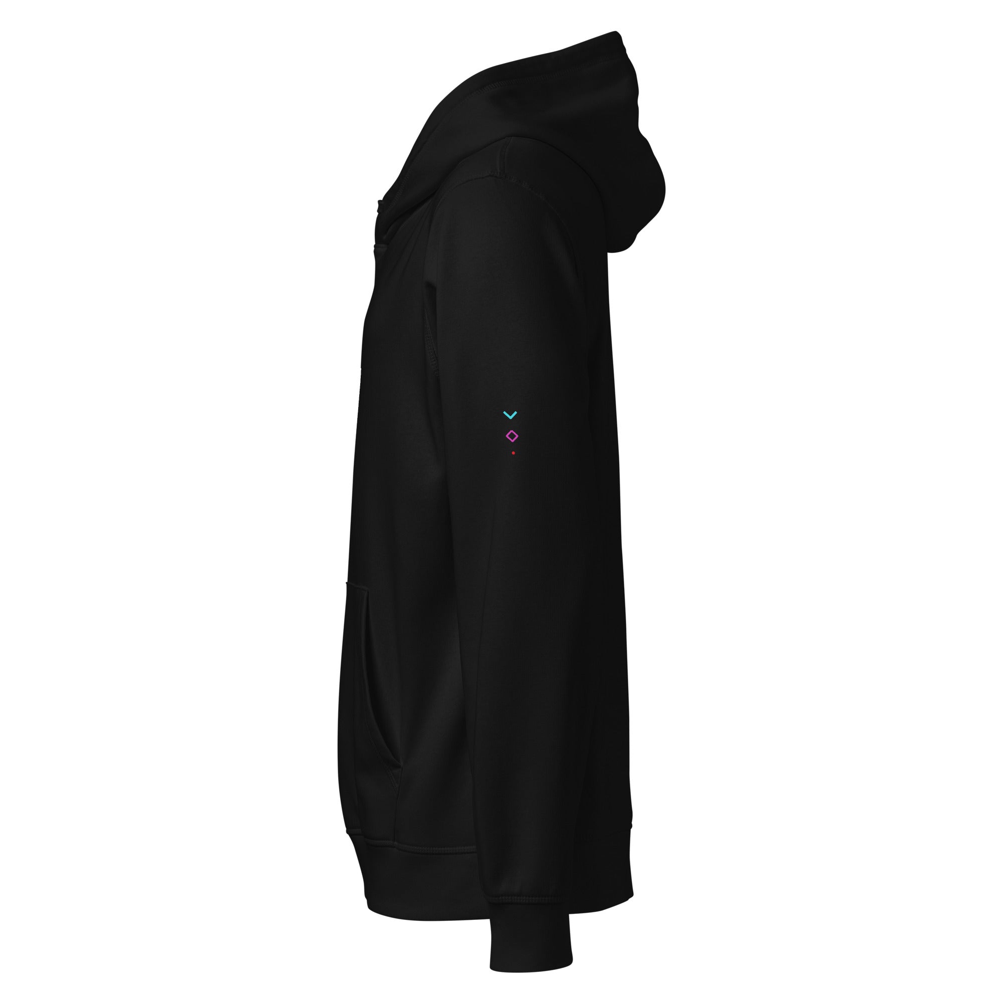 WOXWILD Signature Hoodie mit Neon-Label und Fuchs-Motiv, schwarz — Ansicht 3