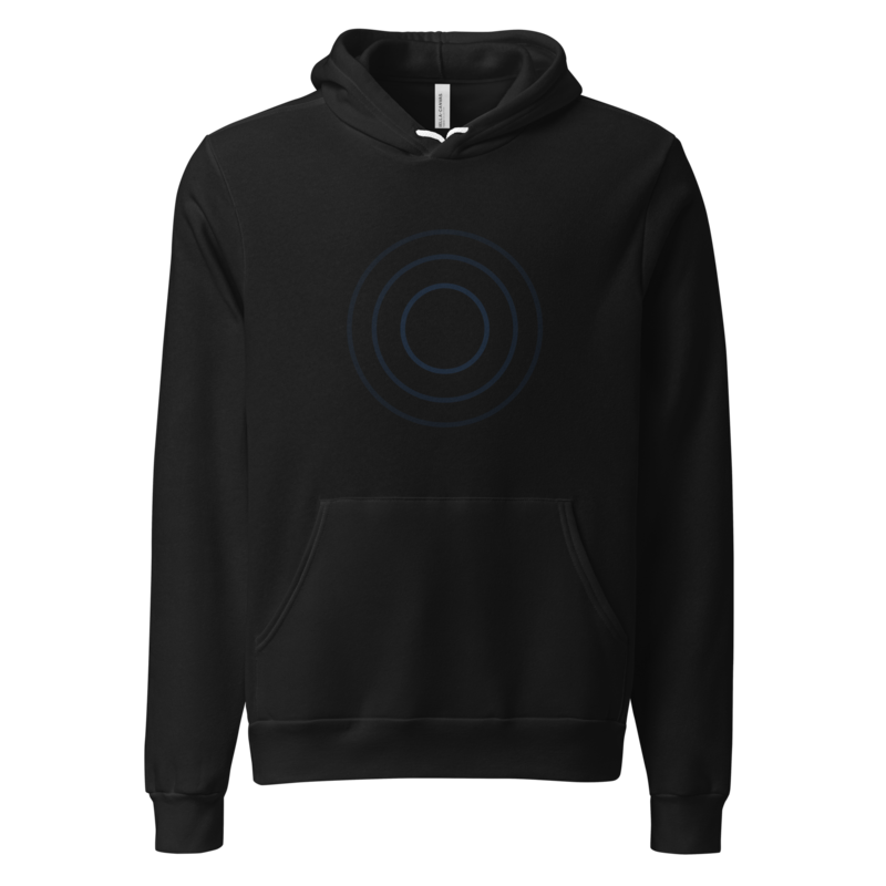 VEIL Dark Mode Hoodie in Schwarz – freigestellte Frontansicht